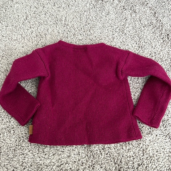 Burberry Children Merino Wool Cranberry Red Button Sweater - Picture 2 of 6